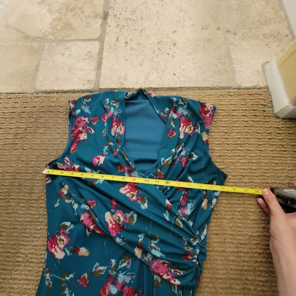 TALBOTS S curvy draped floral professional dress modest - Picture 8 of 13